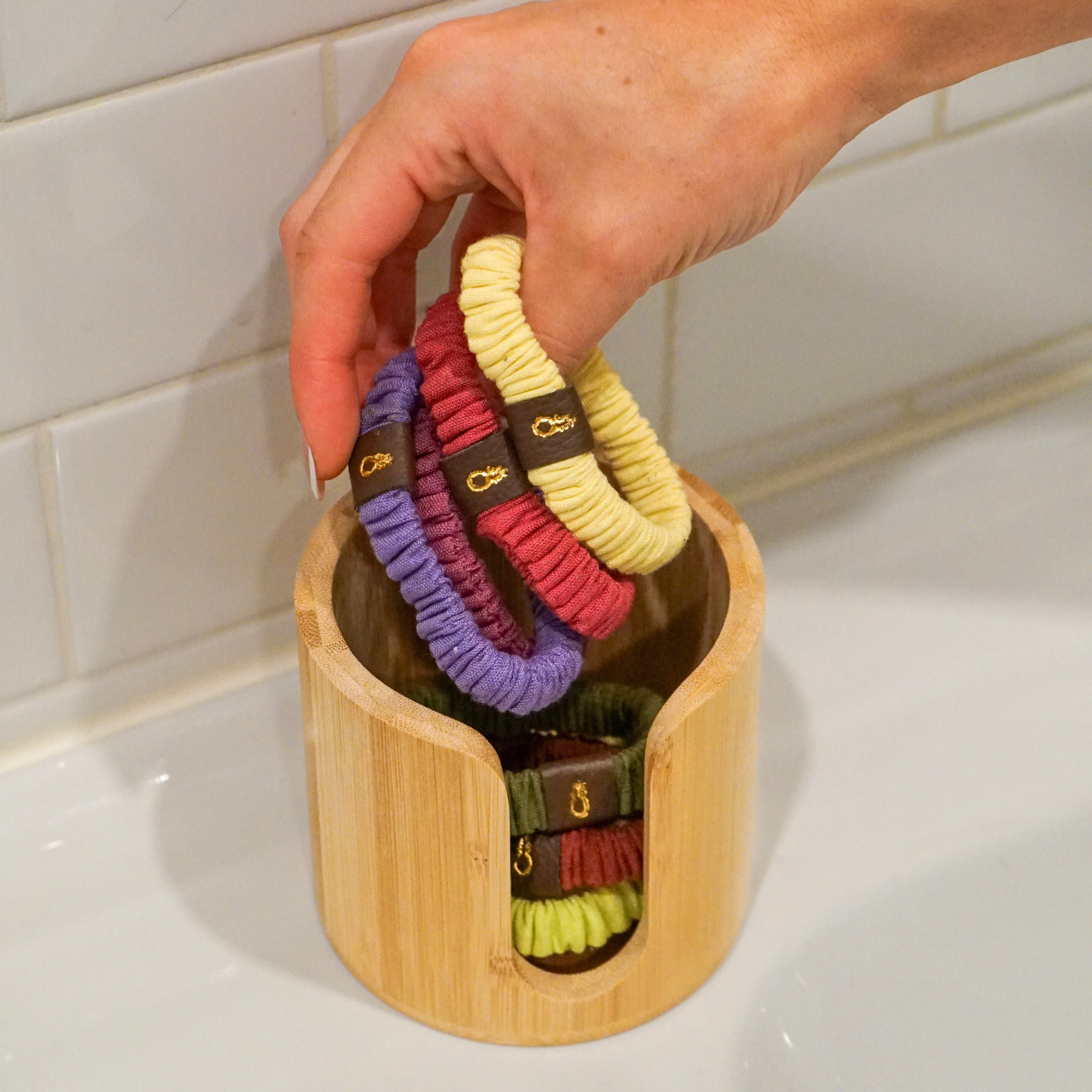 Bamboo Hair Tie Holder